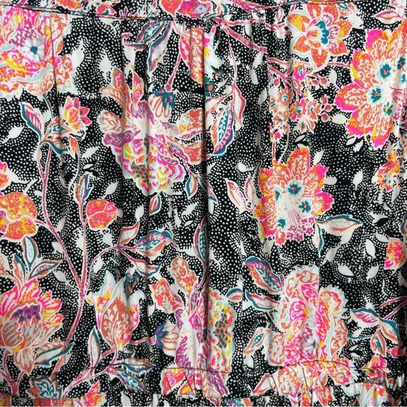 Torrid Babydoll Stretch Challis Lace Up Tunic Blouse Size 0 - Picture 6 of 7